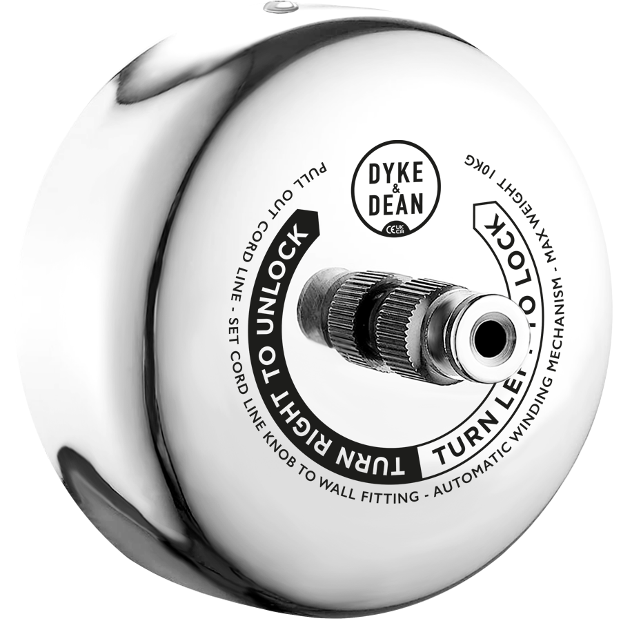 HOTEL RETRACTABLE CLOTHING LINE CHROME -  - DYKE & DEAN  - Homewares | Lighting | Modern Home Furnishings