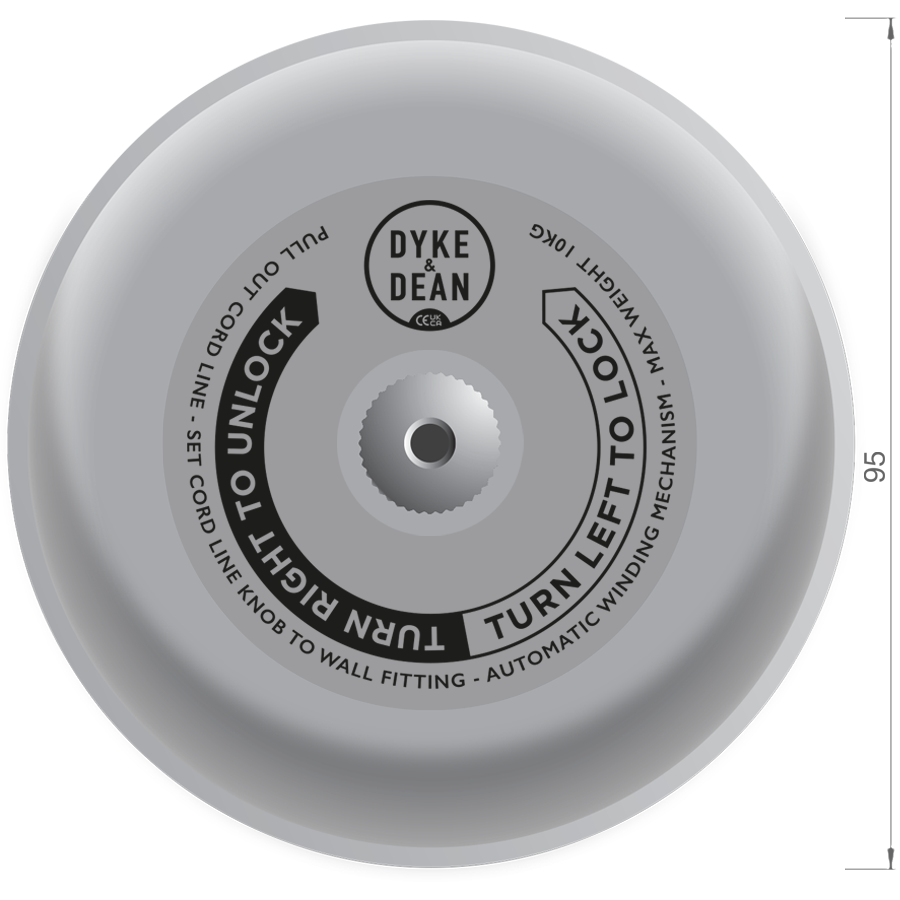 HOTEL RETRACTABLE CLOTHING LINE CHROME -  - DYKE & DEAN  - Homewares | Lighting | Modern Home Furnishings