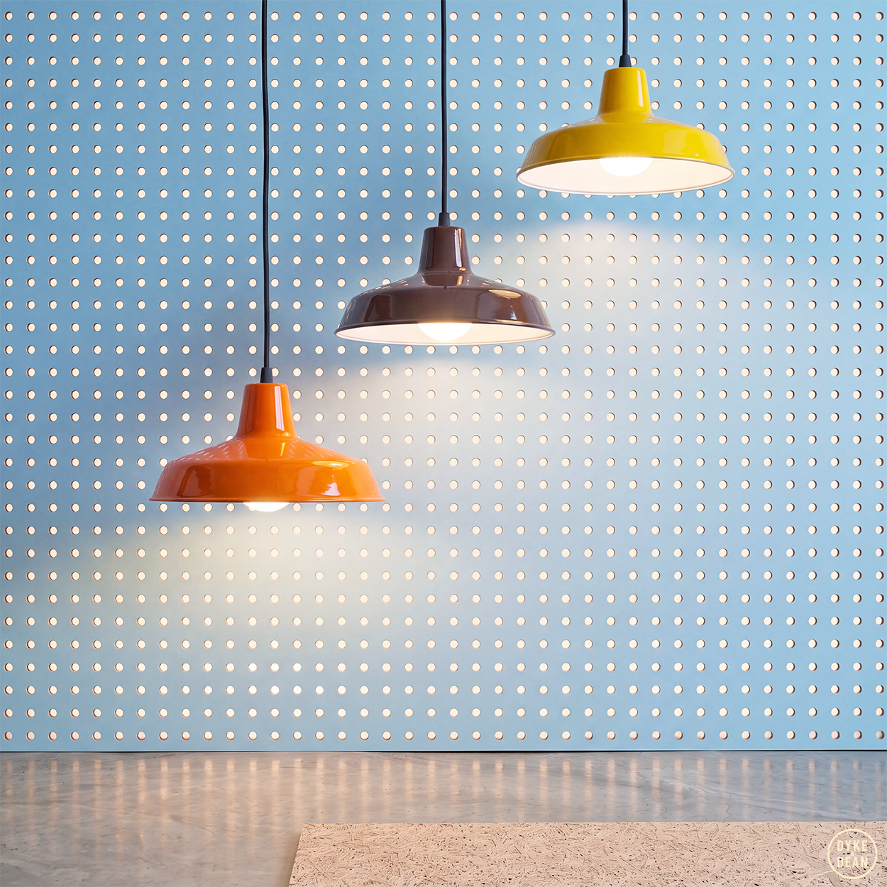 DYKE & DEAN SMALL PENDANT LAMPSHADE ORANGE E27 BULB HOLDER