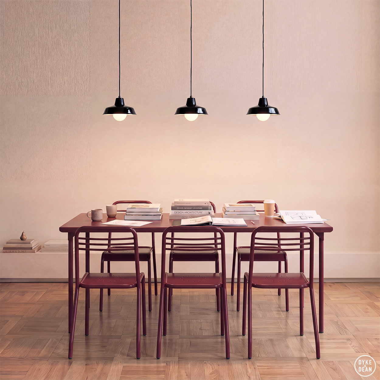 DYKE & DEAN SMALL PENDANT LAMPSHADE BLACK E27 BULB HOLDER
