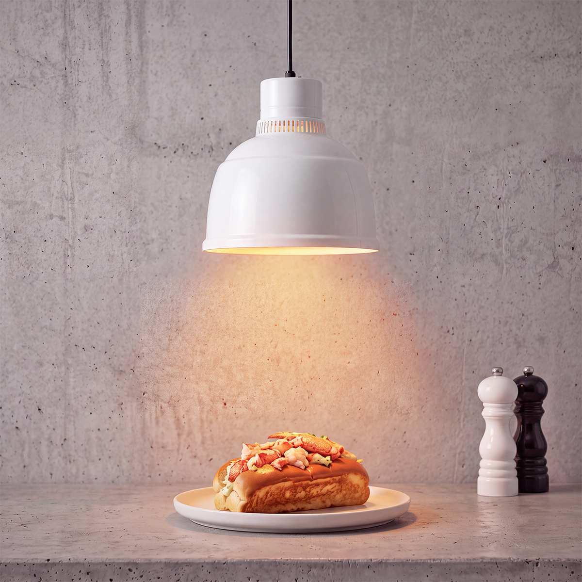 WHITE STAY HOT HEAT LAMP PENDANT FOCUS RS CORD