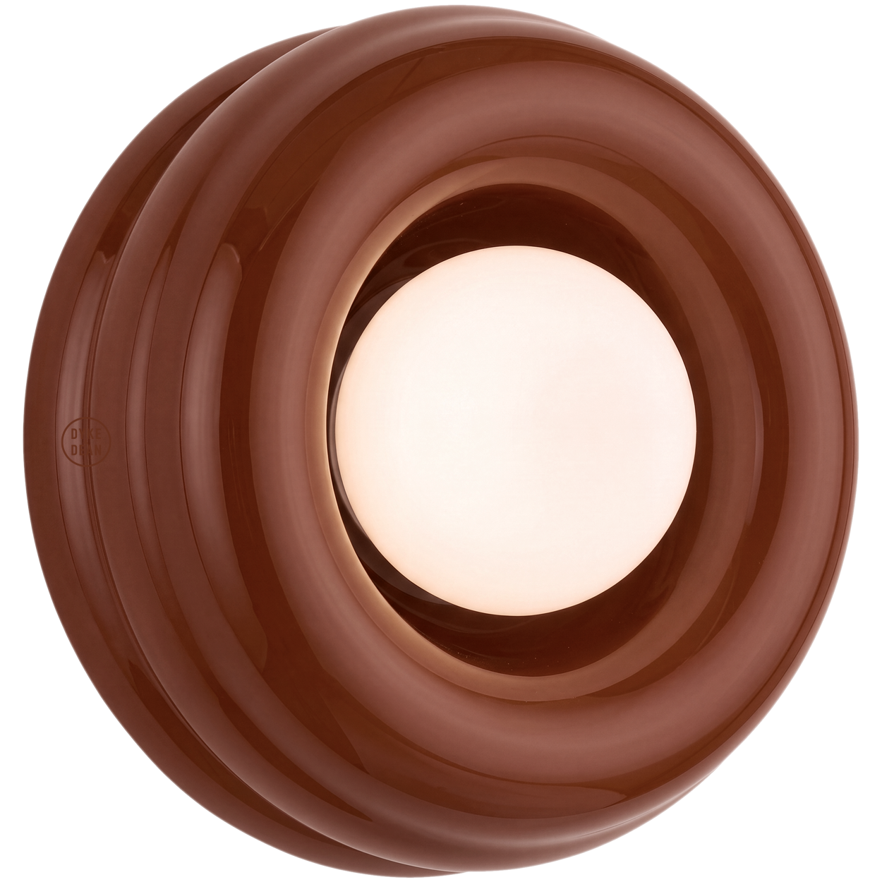 BROWN ORBIT GLASS GLOBE WALL CEILING LIGHT
