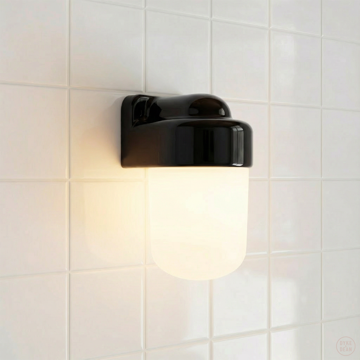 BLACK FROSTED PORCELAIN WATERPROOF SAUNA WALL LIGHT