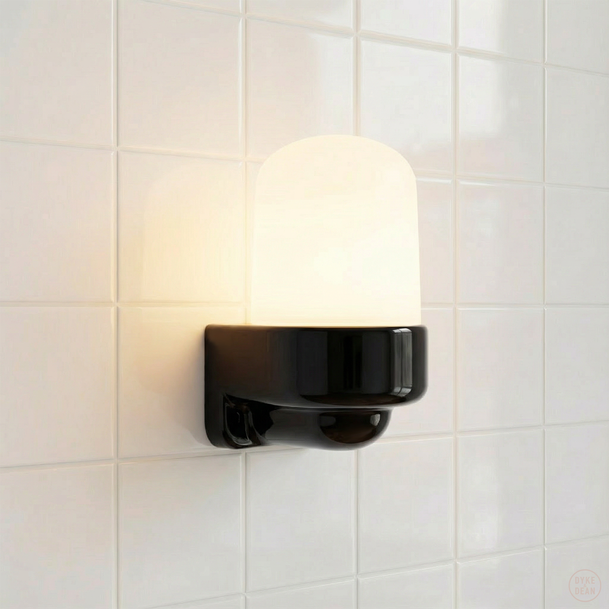 BLACK FROSTED PORCELAIN WATERPROOF SAUNA WALL LIGHT