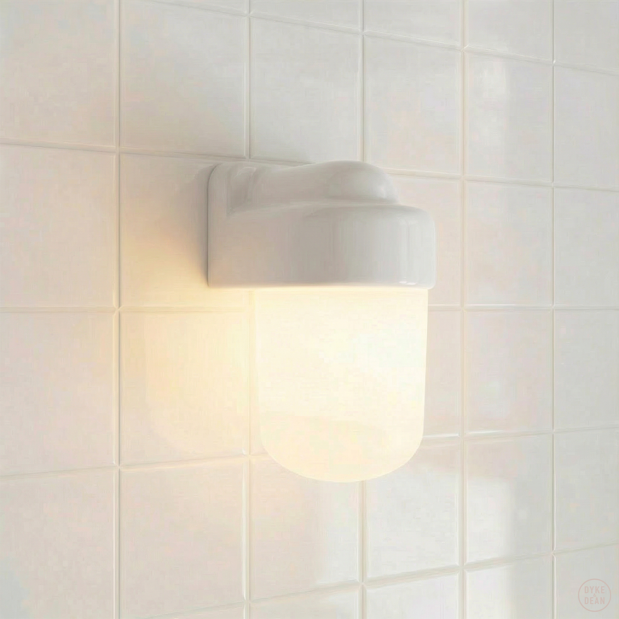 WHITE FROSTED PORCELAIN WATERPROOF SAUNA WALL LIGHT