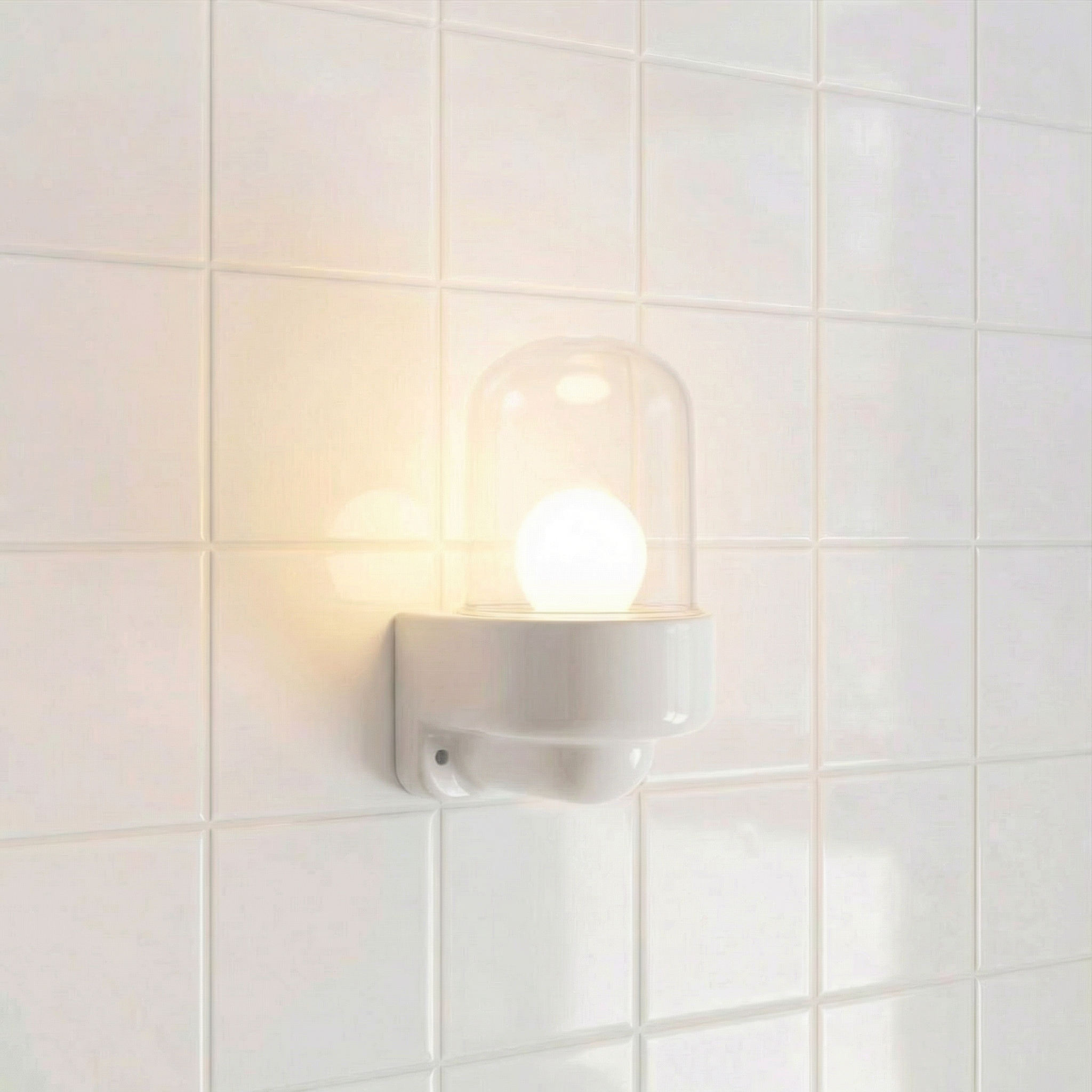 WHITE CLEAR PORCELAIN WATERPROOF SAUNA WALL LIGHT