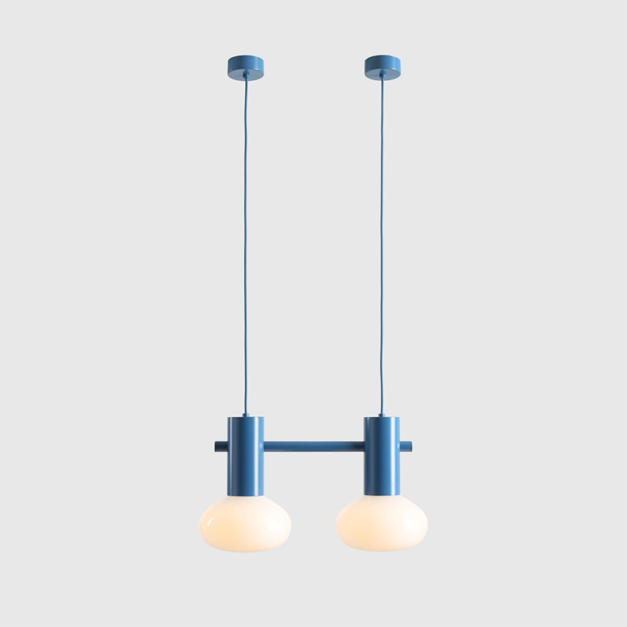 FLO SUSPENSION PENDANT 2 OPAL GLASS LIGHT BLUE