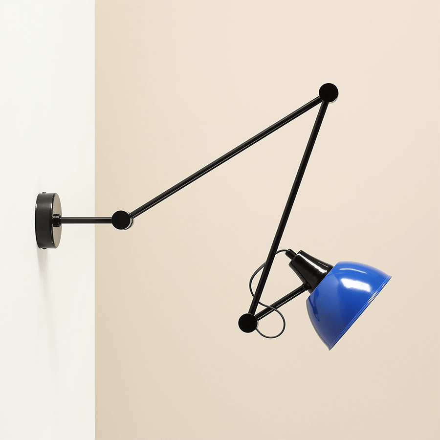 AIDA WALL AND CEILING ADJUSTABLE ARM LIGHT SHADE COBALT - DYKE & DEAN