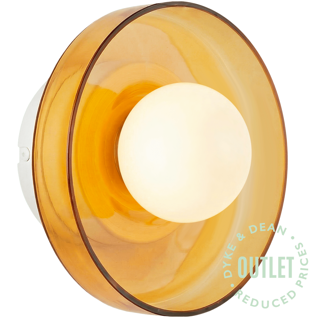 AMBER GLASS SCONCE WALL LIGHT SMALL OUTLET - DYKE & DEAN