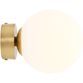 BALL GLOBE OPAL WALL CEILING LIGHT BRASS - DYKE & DEAN