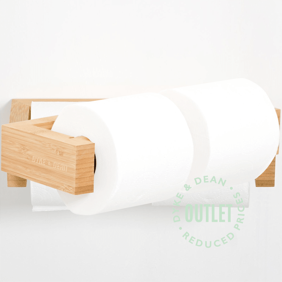 BAMBOO DOUBLE TOILET ROLL WALL HOLDER OUTLET - DYKE & DEAN
