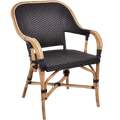 BISTRO RATTAN ARMCHAIR BLACK - DYKE & DEAN