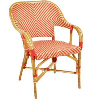 BISTRO RATTAN ARMCHAIR JEWEL RED GOLD - DYKE & DEAN