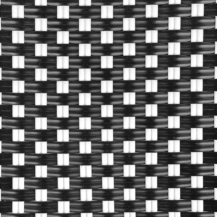 BISTRO RATTAN BAR CHAIR SQUARES BLACK WHITE - DYKE & DEAN