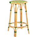 BISTRO RATTAN COUNTER STOOL WEAVE GREEN YELLOW - DYKE & DEAN