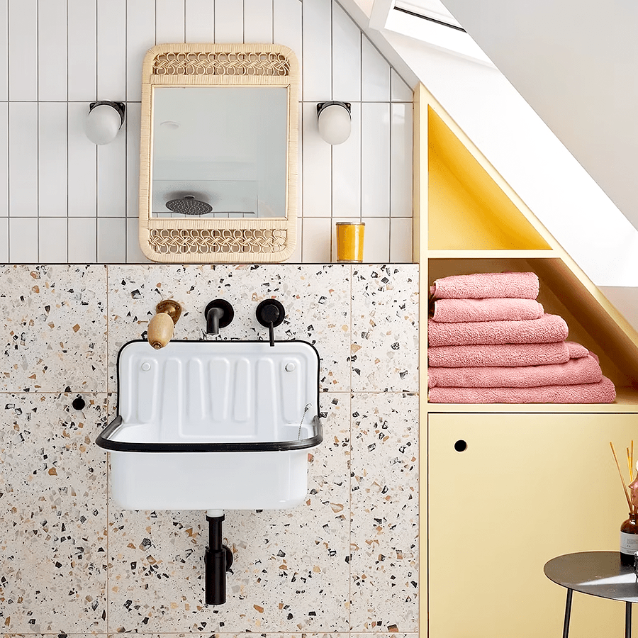 BLACK CERAMIC ANGLE WALL LIGHT FROSTED E27 - DYKE & DEAN