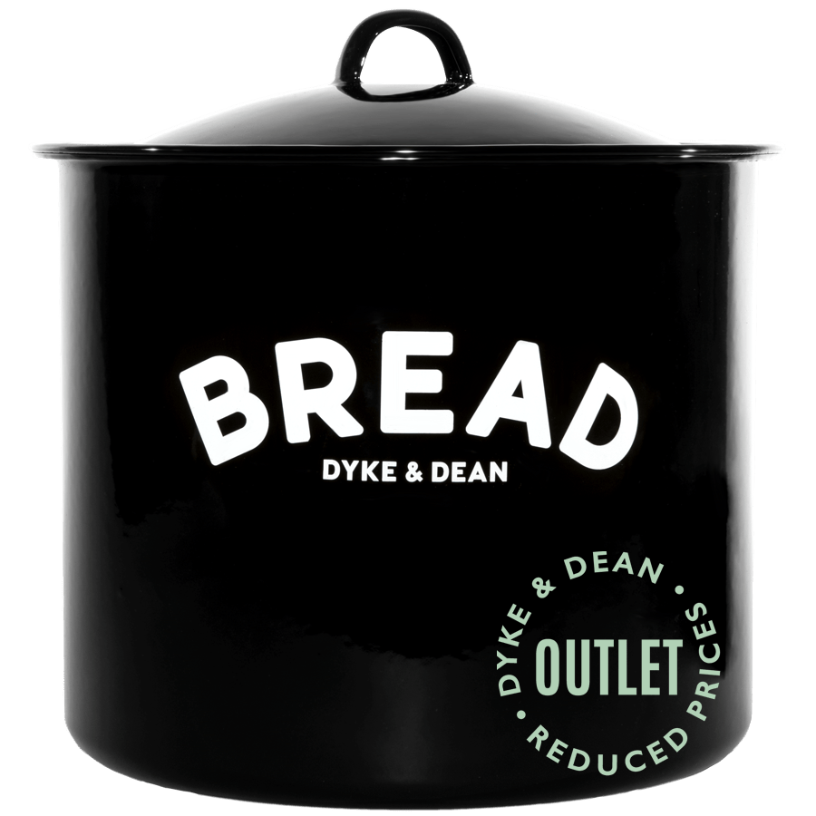BLACK ENAMEL BREAD BIN OUTLET - DYKE & DEAN