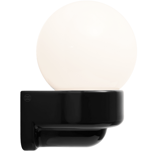 BLACK GLOBE PORCELAIN WATERPROOF SAUNA WALL LIGHT - DYKE & DEAN