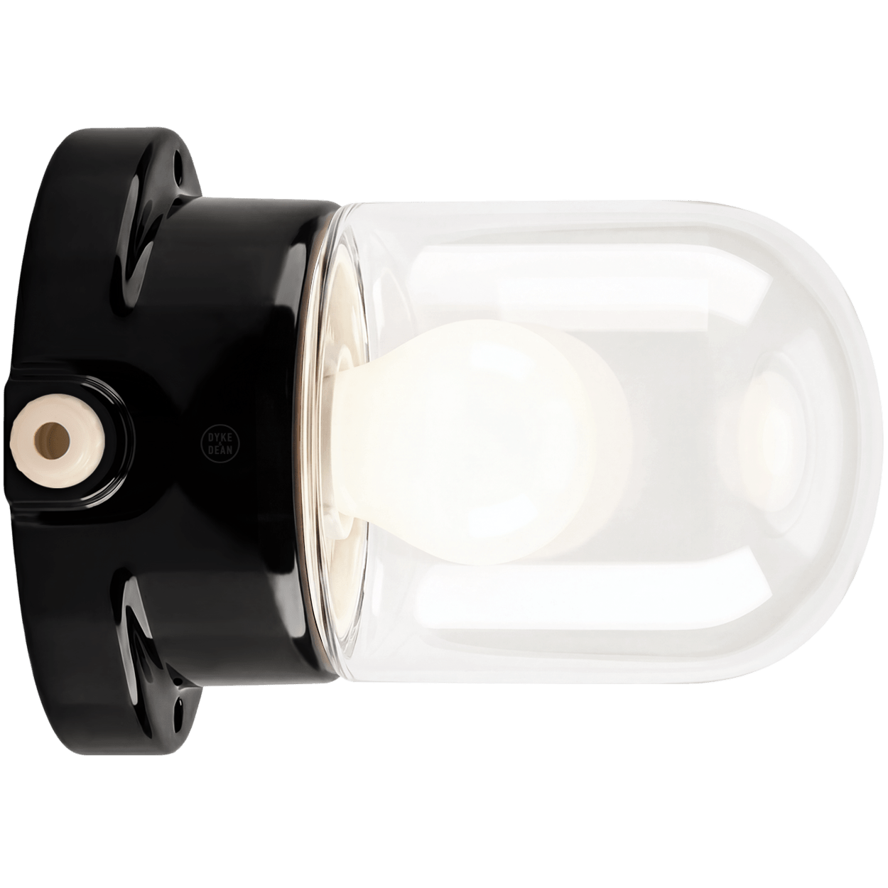 BLACK PORCELAIN CLEAR WATERPROOF WALL LIGHT - DYKE & DEAN