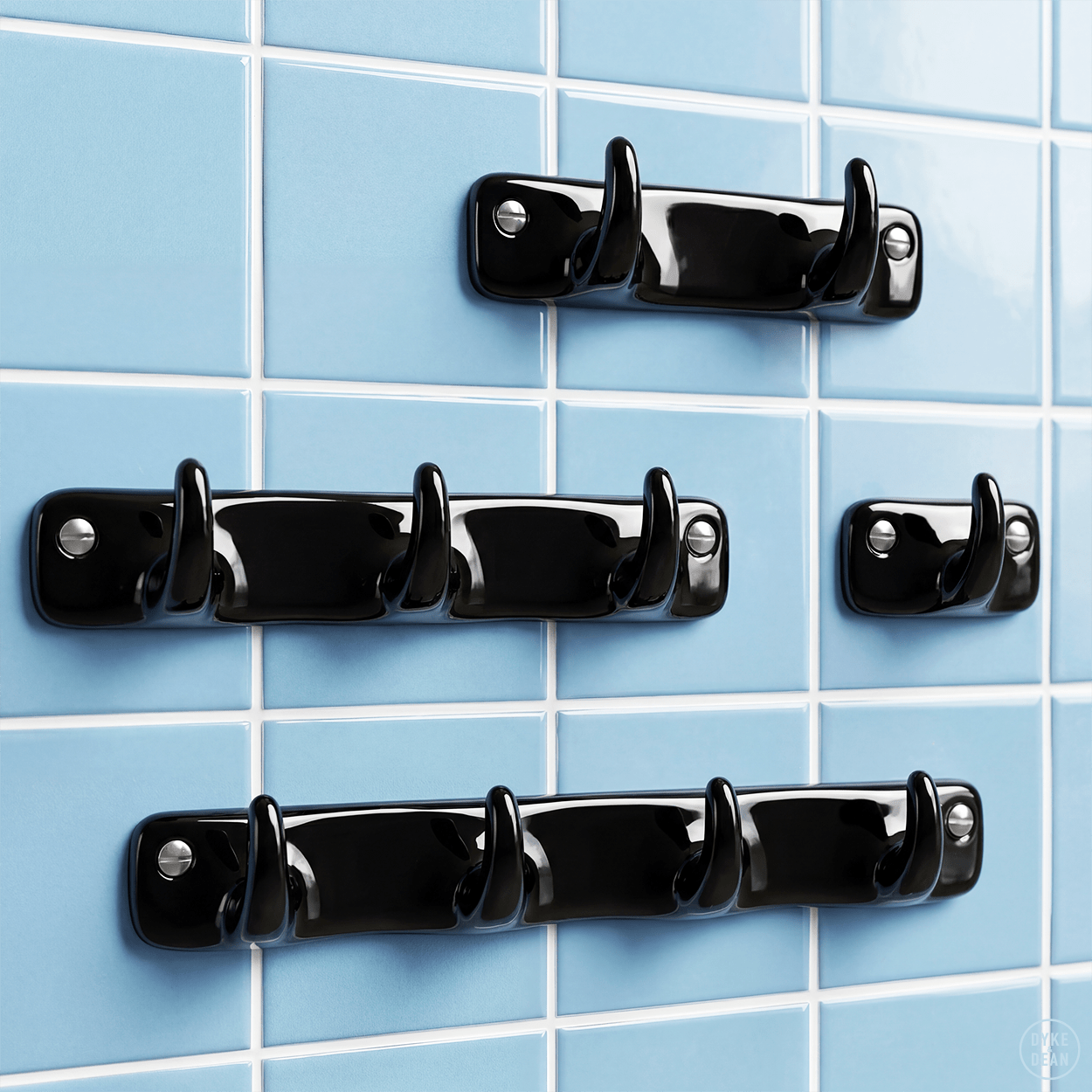 BLACK PORCELAIN HOOK 4 - DYKE & DEAN