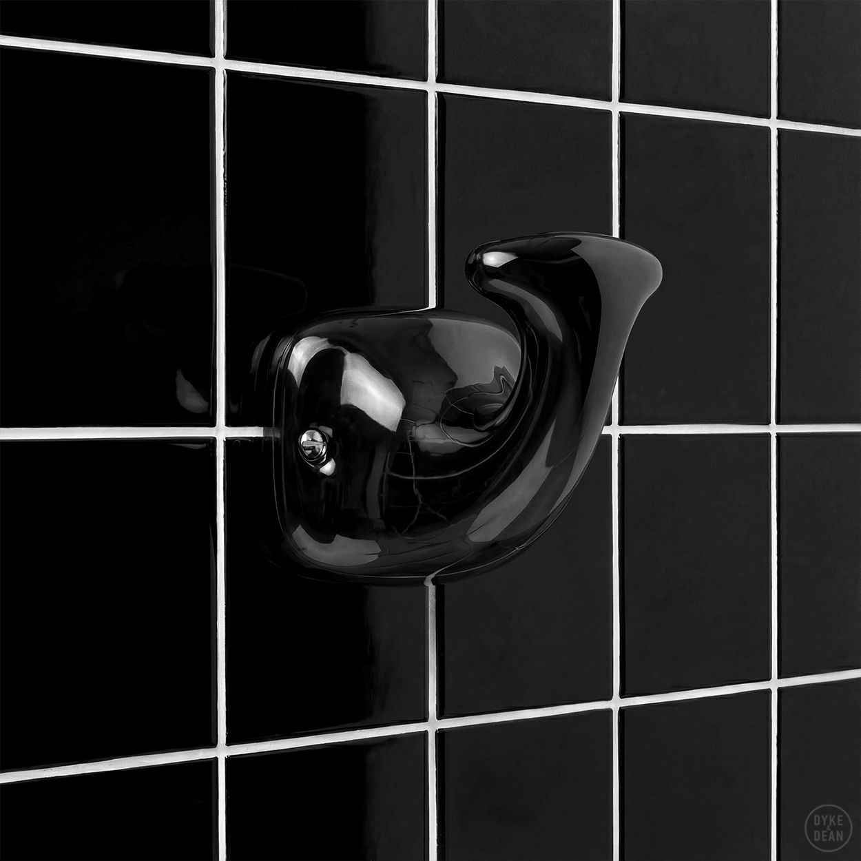 BLACK PORCELAIN ROBE HOOK - DYKE & DEAN