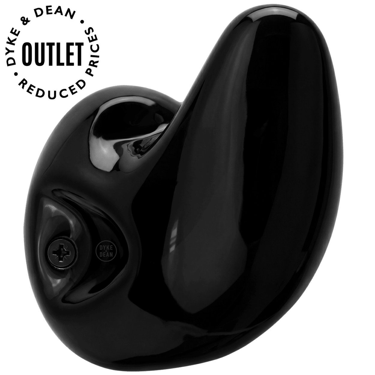 BLACK PORCELAIN TUSK WALL HOOK OUTLET - DYKE & DEAN