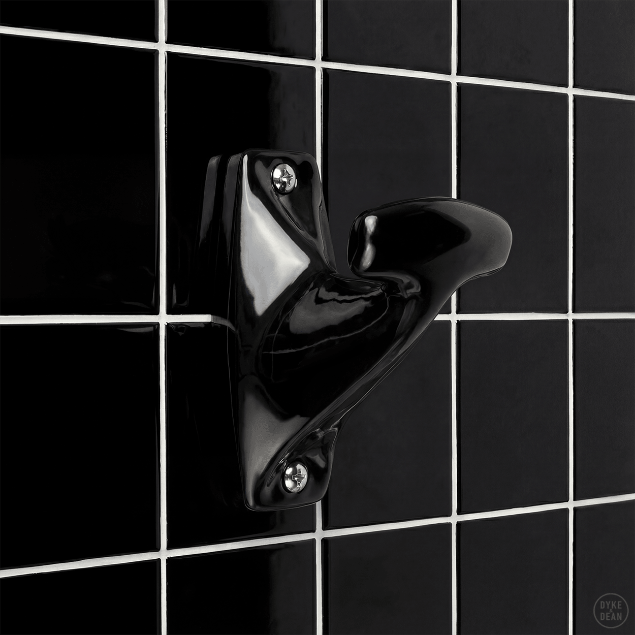 BLACK PORCELAIN WALL HOOK - DYKE & DEAN