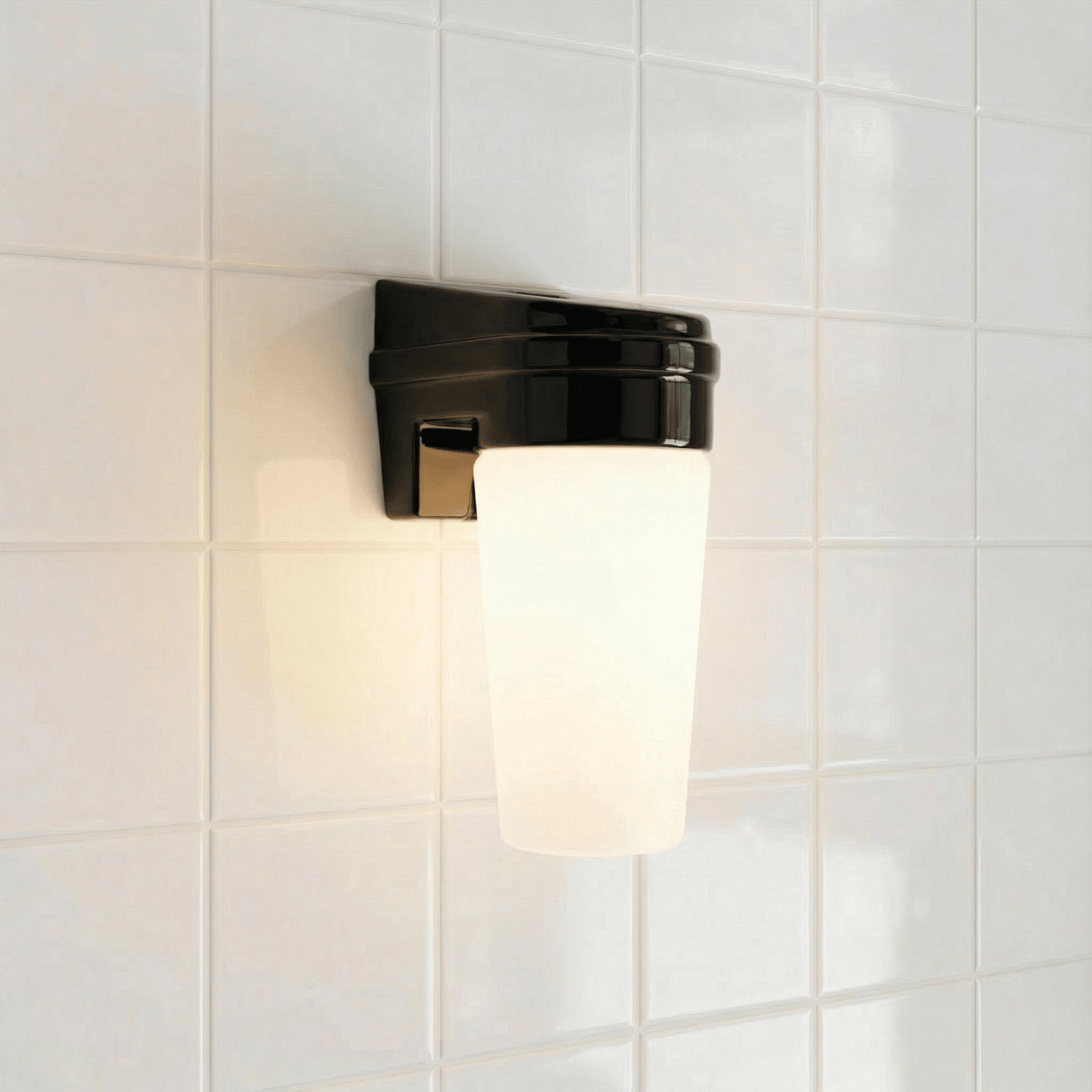 BLACK PORCELAIN WATERPROOF SWEDISH WALL LIGHT - DYKE & DEAN