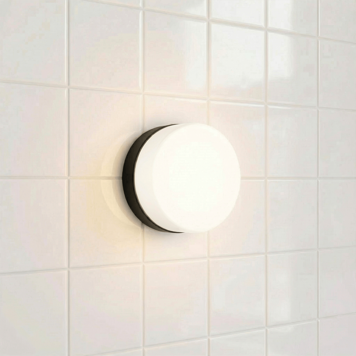 BLACK PORCELAIN WATERPROOF WALL DISC LIGHT - DYKE & DEAN