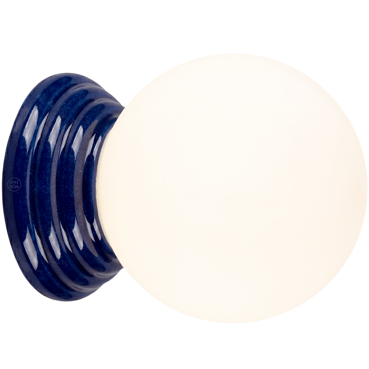 BLUE CERAMIC SCONCE WATERPROOF OPAL GLOBE WALL LIGHT - DYKE & DEAN