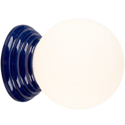 BLUE CERAMIC SCONCE WATERPROOF OPAL GLOBE WALL LIGHT - DYKE & DEAN