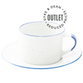 BLUE DETAIL MANSES DESIGN CERAMIC TEACUP AND SAUCER - DYKE & DEAN