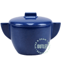 BLUE MELAMINE SUGAR BOWL WITH LID OUTLET - DYKE & DEAN