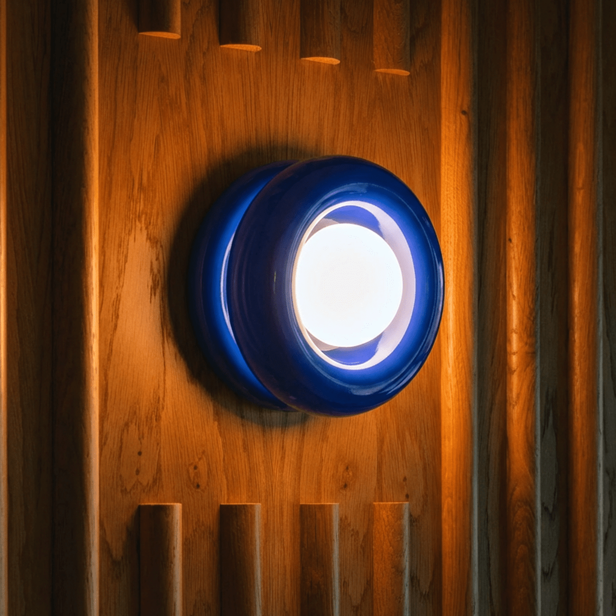 BLUE ORBIT GLASS GLOBE WALL CEILING LIGHT - DYKE & DEAN