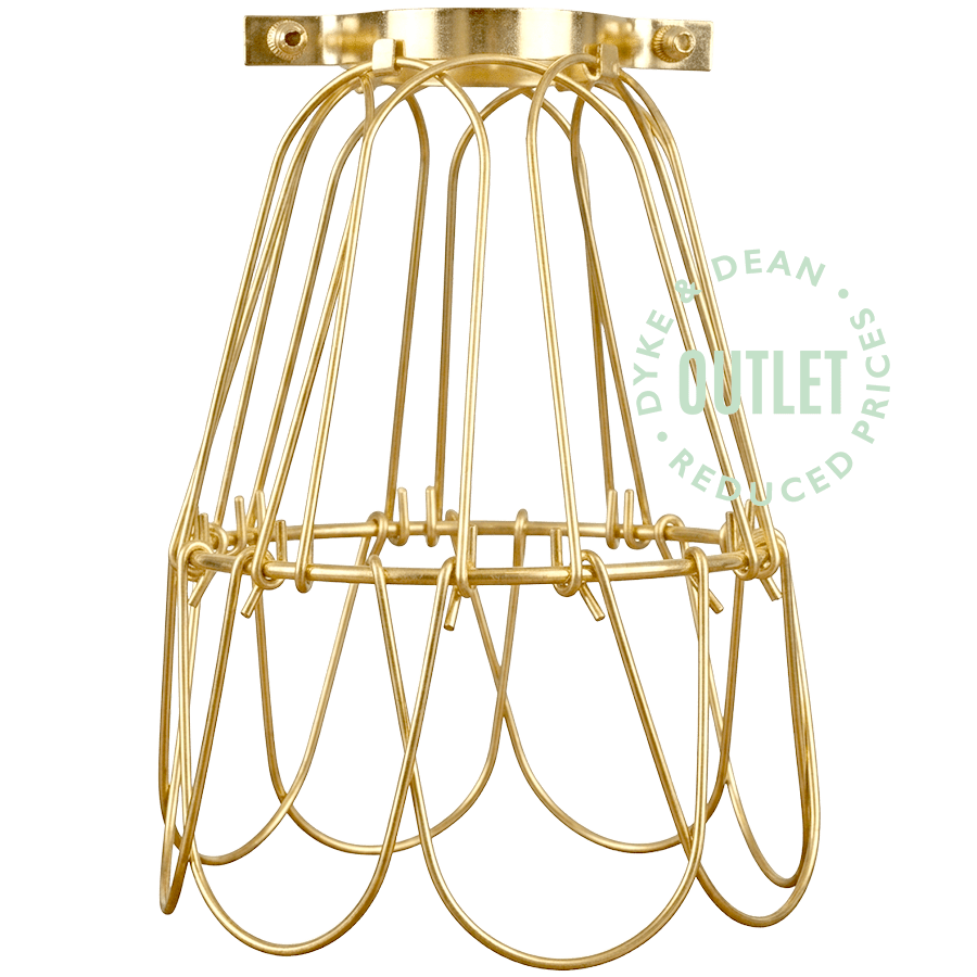 BRASS PLATED FLOWER E27 LIGHT CAGE OUTLET - DYKE & DEAN