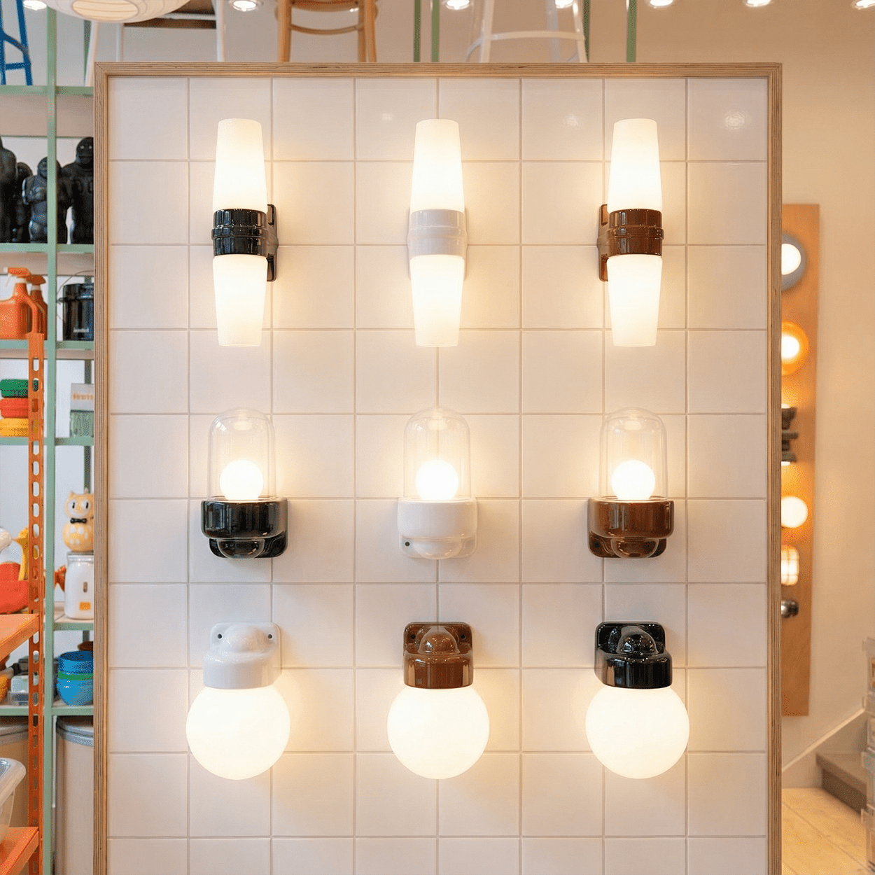 BROWN FROSTED PORCELAIN WATERPROOF SAUNA WALL LIGHT - DYKE & DEAN