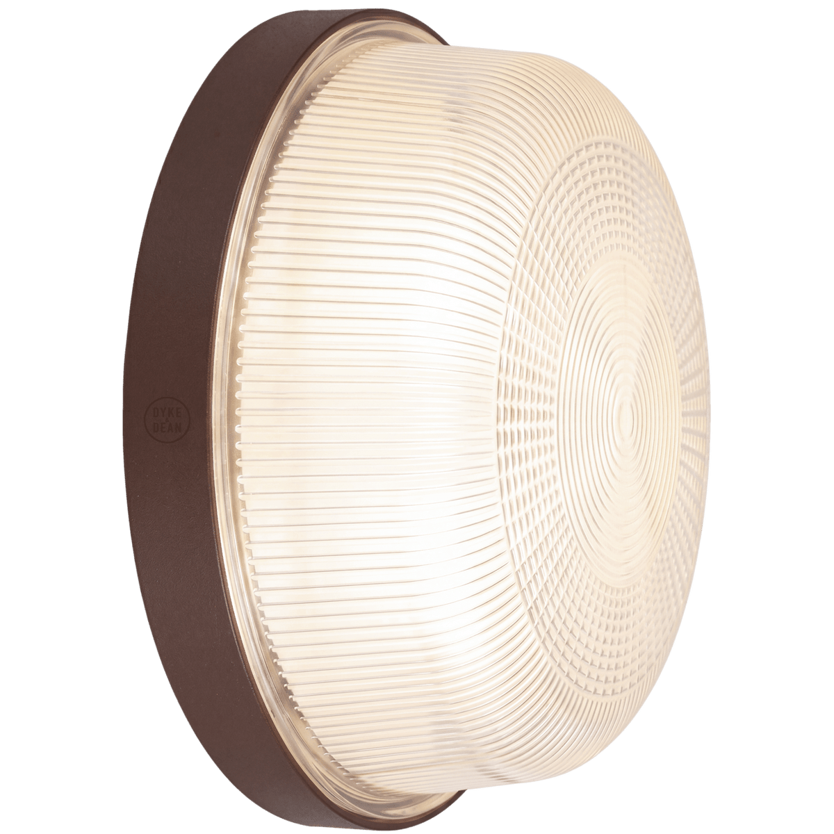 BROWN INDUSTRIAL ROUND WALL & CEILING BULKHEAD LIGHT - DYKE & DEAN