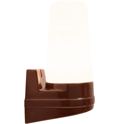 BROWN PORCELAIN WATERPROOF SWEDISH WALL LIGHT - DYKE & DEAN