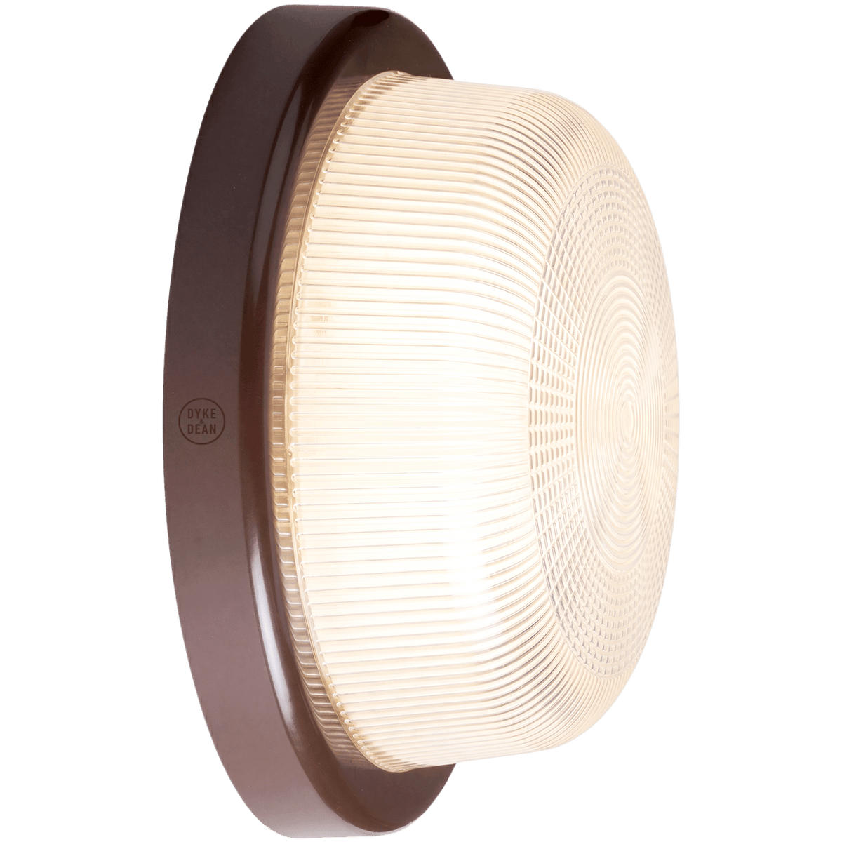 BROWN RIM ROUND WALL & CEILING BULKHEAD LIGHT - DYKE & DEAN