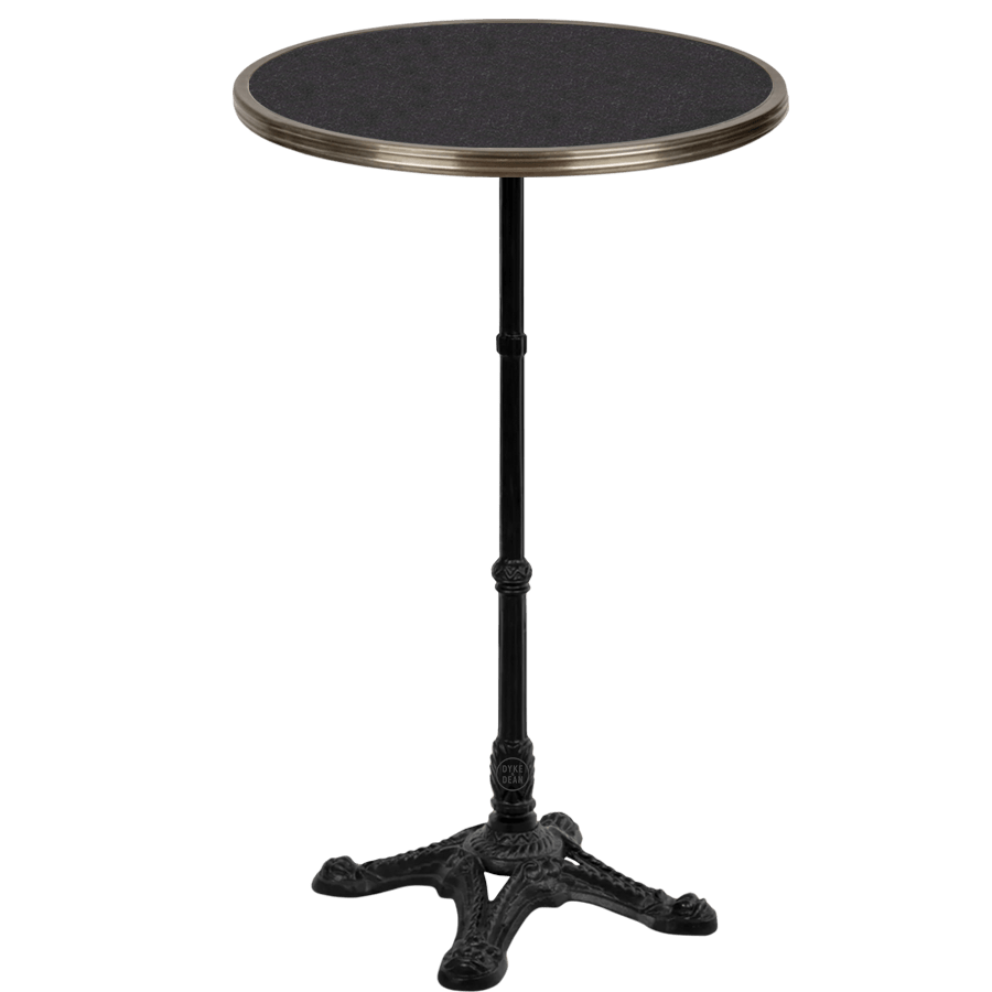CARRARA BLACK GRANITE FRENCH BISTRO BAR TABLE 24” - DYKE & DEAN