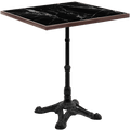 CARRARA CERAMIC BLACK FRENCH BISTRO SQUARE TABLE 24” - DYKE & DEAN