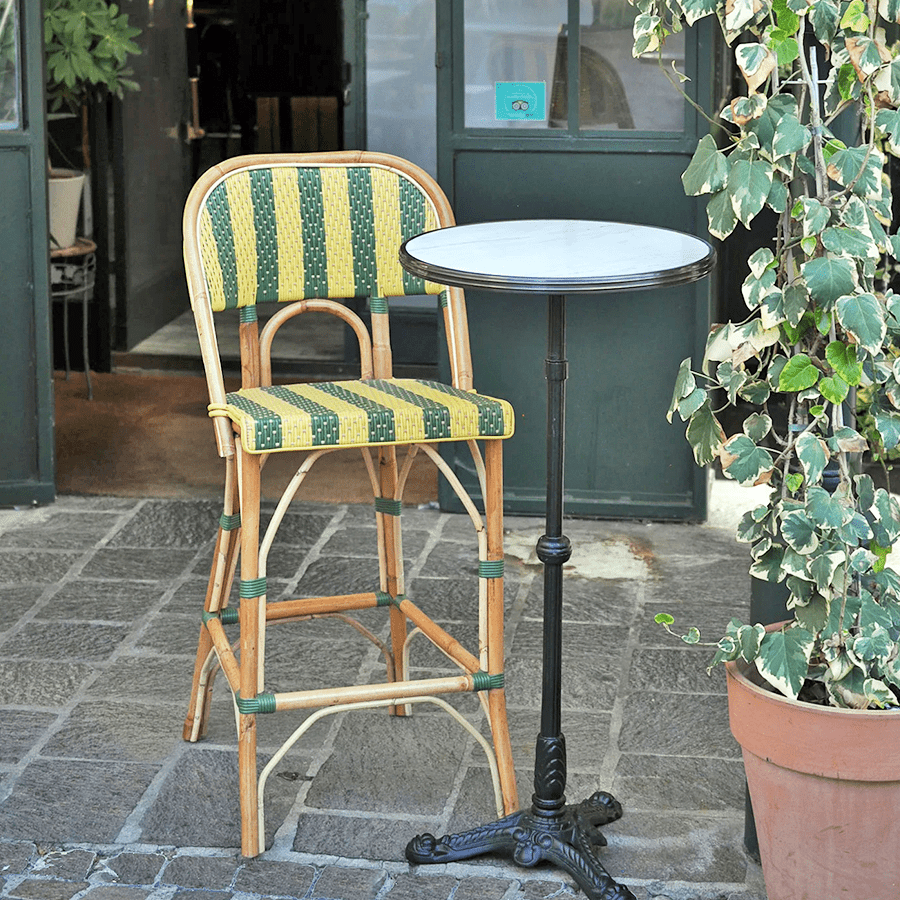 CARRARA WHITE MARBLE FRENCH BISTRO TABLE 20” - DYKE & DEAN