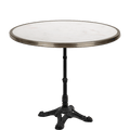 CARRARA WHITE MARBLE FRENCH BISTRO TABLE 28” - DYKE & DEAN
