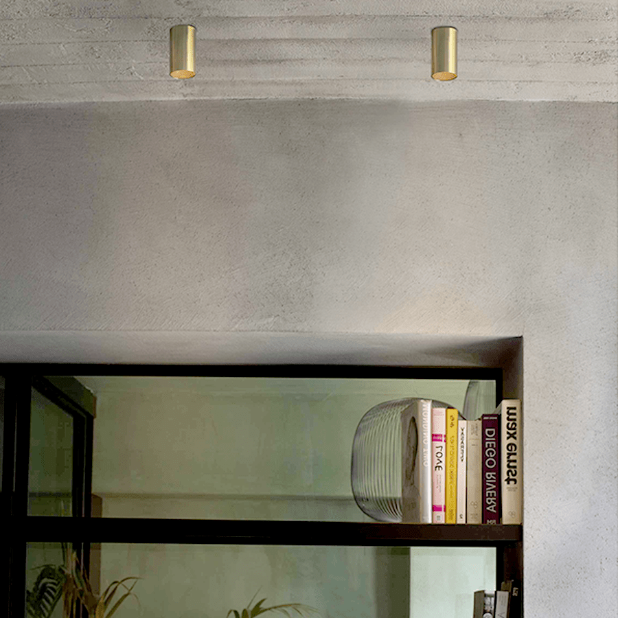 CEILING CYLINDER SPOT LAMP BRASS - DYKE & DEAN