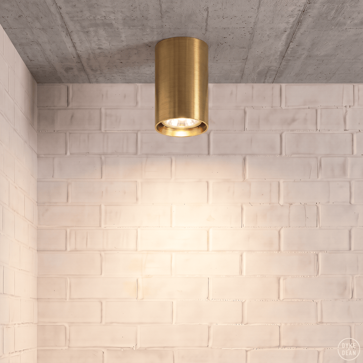 Ceiling cylinder spot lamp brass