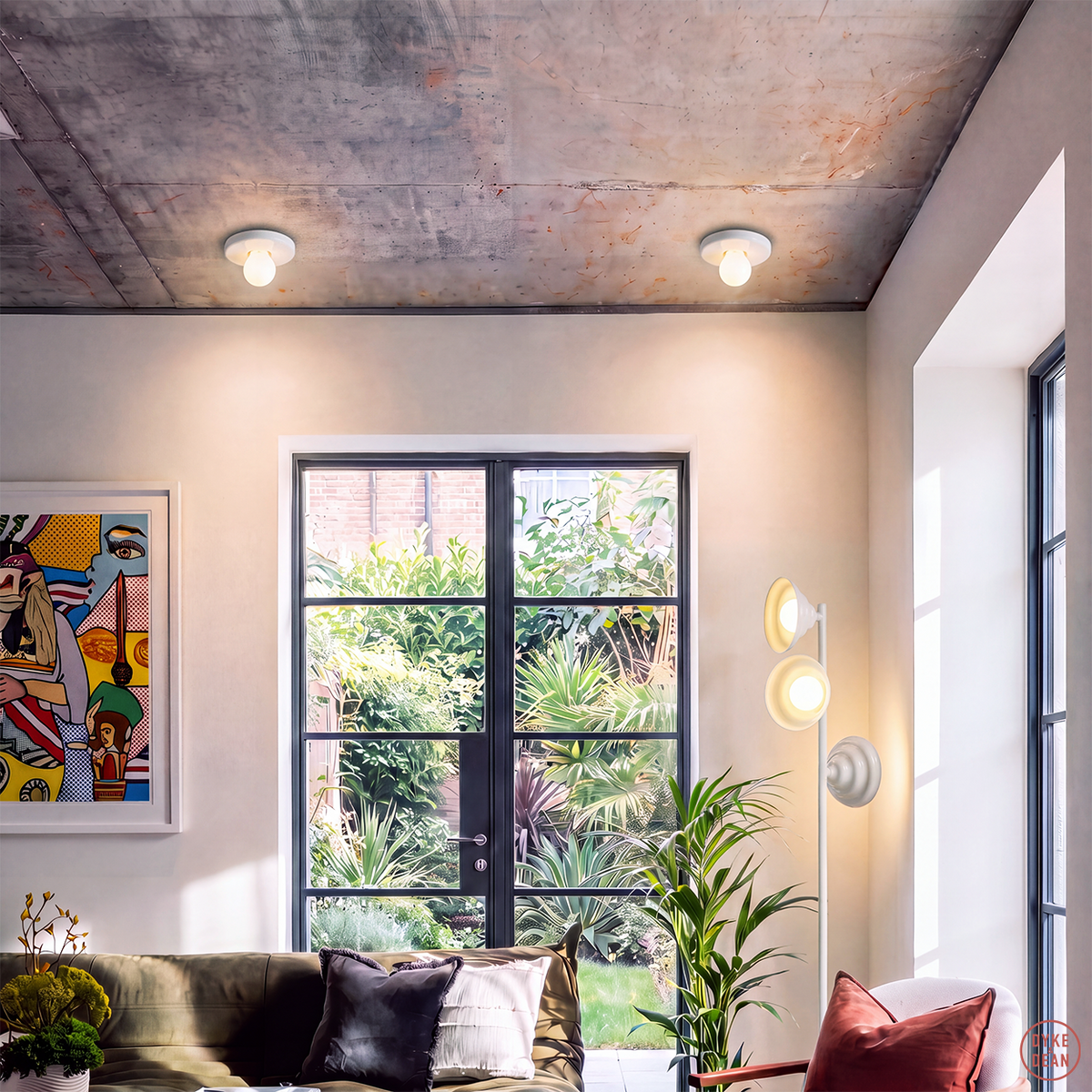 CERAMIC CEILING E27 RECESSED LIGHT WHITE - DYKE & DEAN