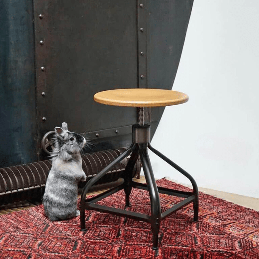 CHAISES NICOLLE ADJUSTABLE SWIVEL STOOL WOOD - DYKE & DEAN