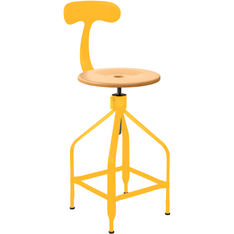 CHAISES NICOLLE DESSINATEUR TALL ADJUSTABLE SWIVEL CHAIR WOOD - DYKE & DEAN