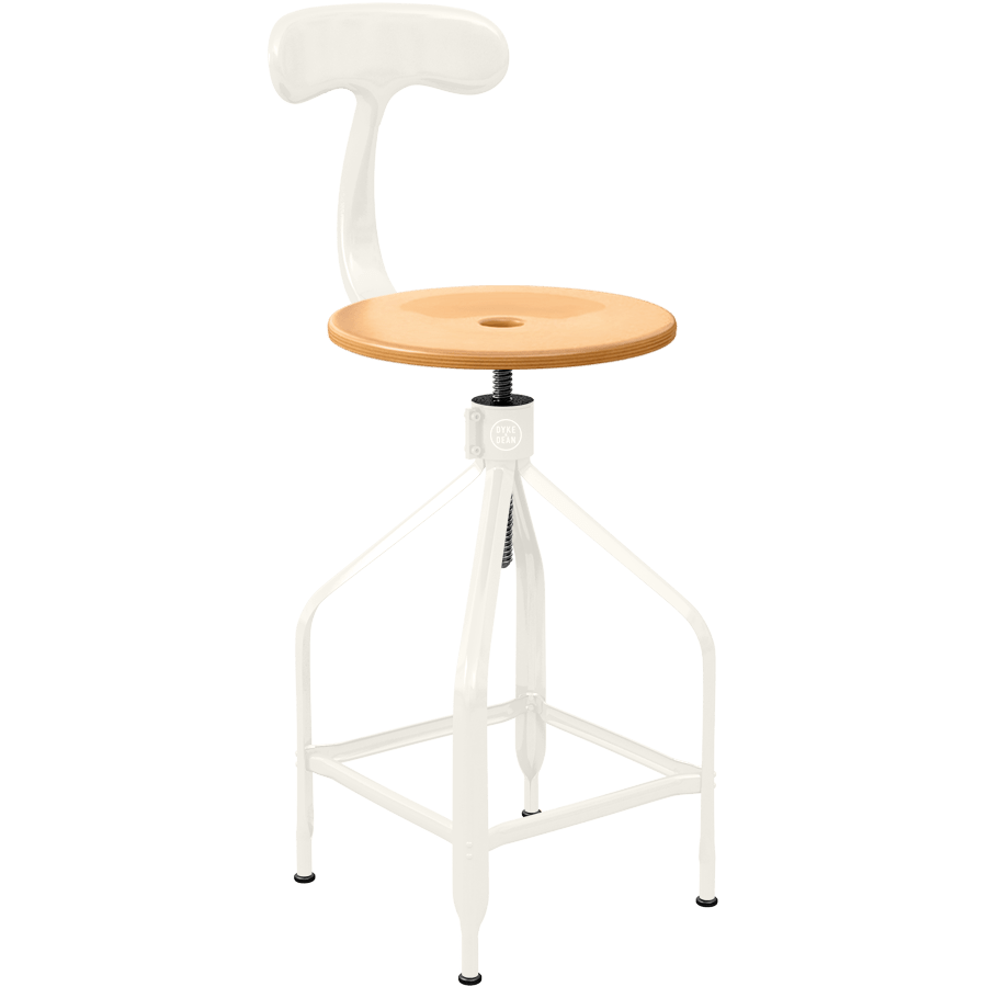 CHAISES NICOLLE DESSINATEUR TALL ADJUSTABLE SWIVEL CHAIR WOOD - DYKE & DEAN