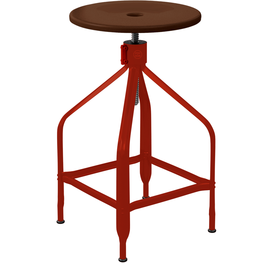 CHAISES NICOLLE TALL ADJUSTABLE SWIVEL STOOL WOOD - DYKE & DEAN